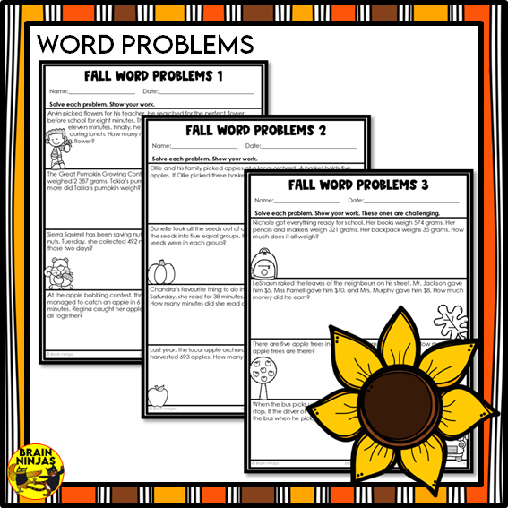 Fall Math Worksheets Numbers to 1000 | Paper