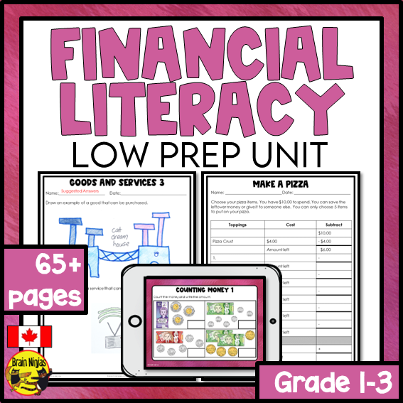 Financial Literacy | Health and Wellness Unit | Paper and Digital | Grades 1 to 3