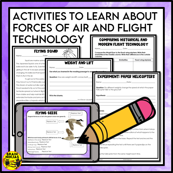 Forces of Air and Flight Technology Lessons and Activities | Paper and Digital