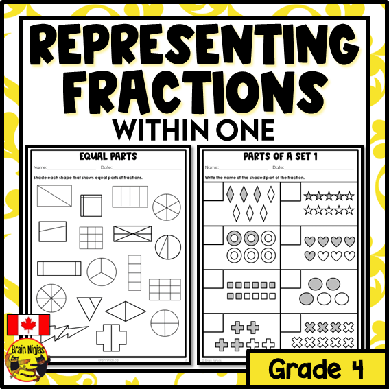 Representing Fractions Within One Math Worksheets | Paper