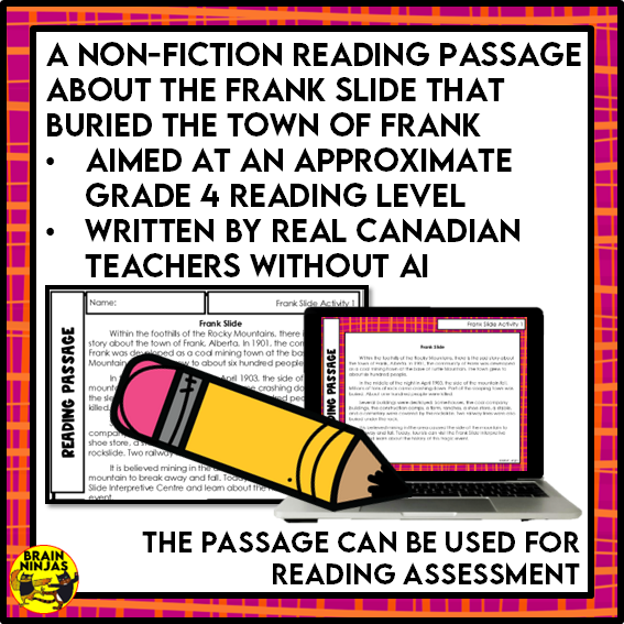 Frank Slide Reading Comprehension Activities | Paper and Digital