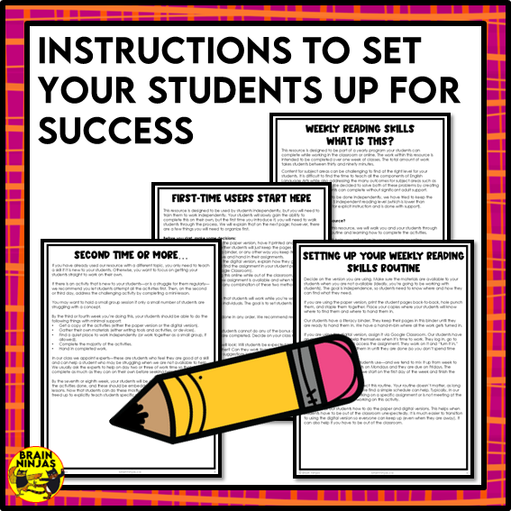 Frank Slide Reading Comprehension Activities | Paper and Digital