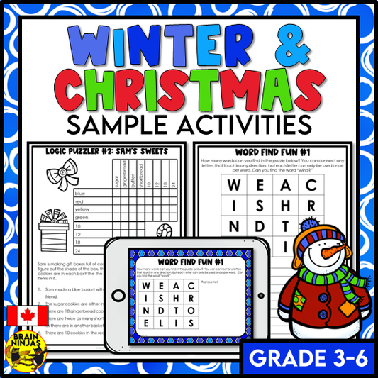 Free Winter and Christmas Word Games, Puzzles, and Writing Prompts | Paper and Digital