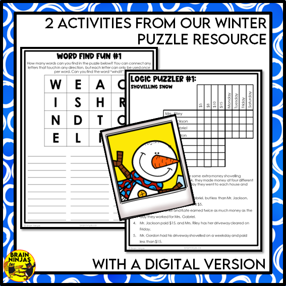 Free Winter and Christmas Word Games, Puzzles, and Writing Prompts | Paper and Digital