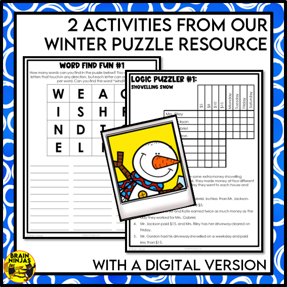 Free Winter and Christmas Word Games, Puzzles, and Writing Prompts | Paper and Digital