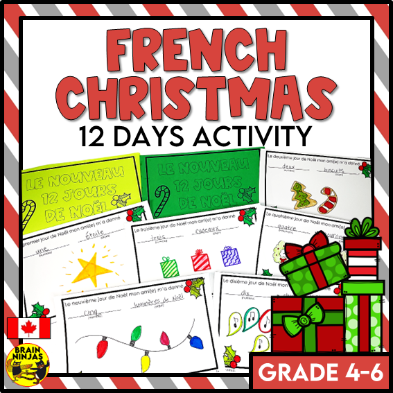 French Christmas Vocabulary Activity 12 Days of Christmas | Paper