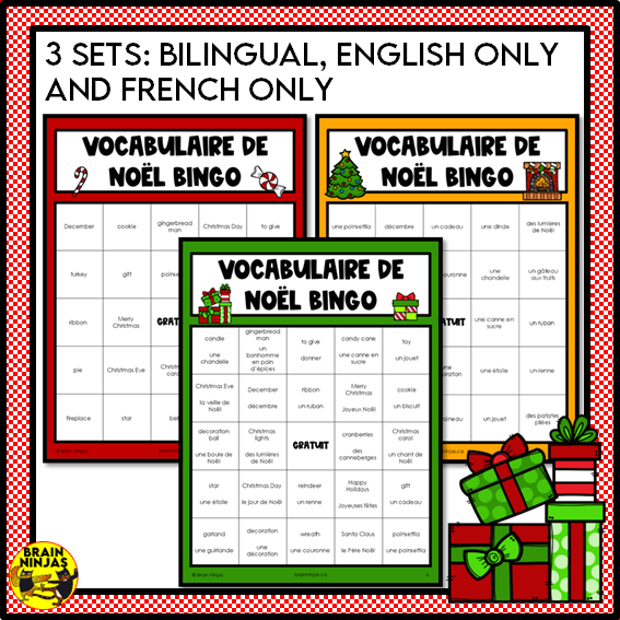 French Christmas Activity Bundle for FSL or French Core Classes | Paper and Digital
