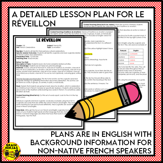 French Christmas Activity Bundle for FSL or French Core Classes | Paper and Digital