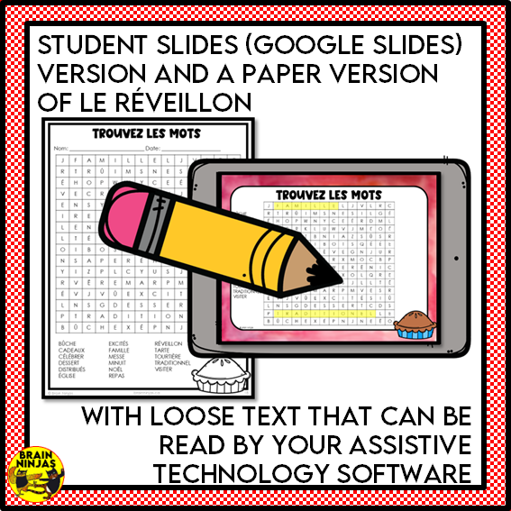 French Christmas Activity Bundle for FSL or French Core Classes | Paper and Digital