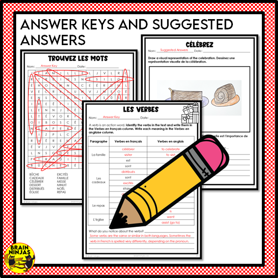 French Christmas Activity Bundle for FSL or French Core Classes | Paper and Digital