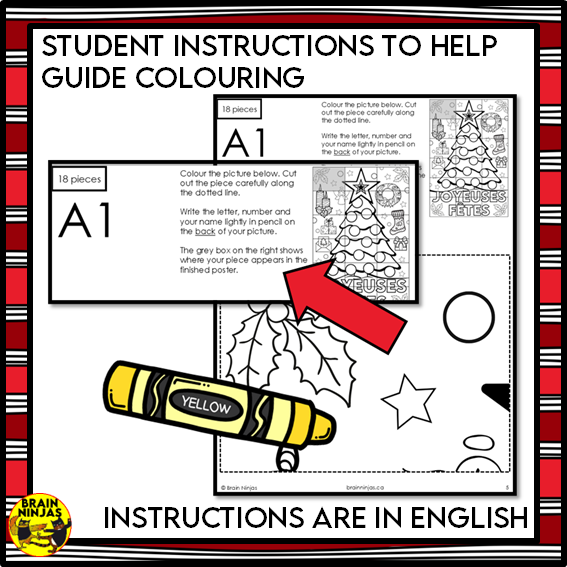 French Joyeuses Fêtes Christmas Collaborative Poster | Paper