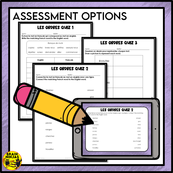 French Commands Impératif les ordres en classe | Paper and Digital