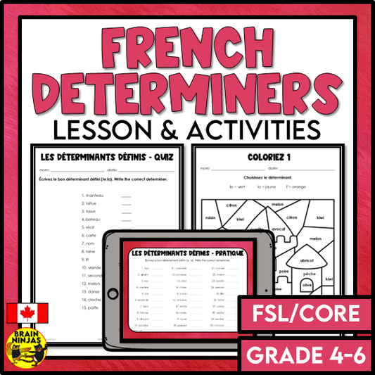 French Determiners Les déterminants définis et indéfinis | Paper and Digital