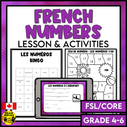 French Number Activities | Paper and Digital