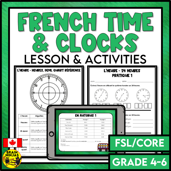 French Time Activities | Paper and Digital