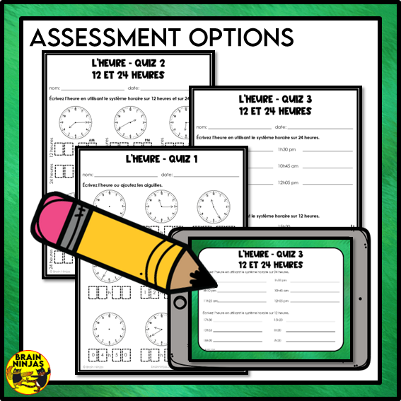 French Time Activities | Paper and Digital