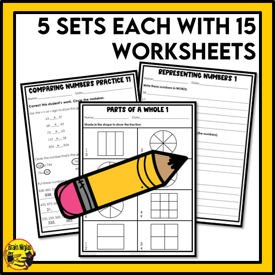 British Columbia Aligned Number Math Worksheets Bundle | Paper | Grade 3