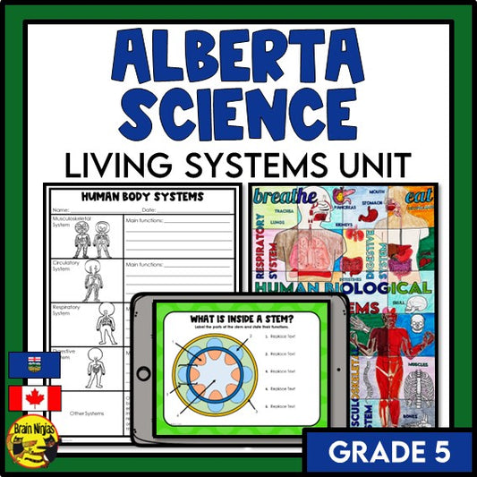 Alberta Science Living Systems Unit Grade 5 | Bundle | Paper and Digital