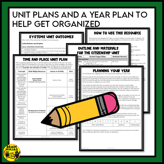 Grade 5 Alberta Social Studies Full Year of Lessons | Paper and Digital