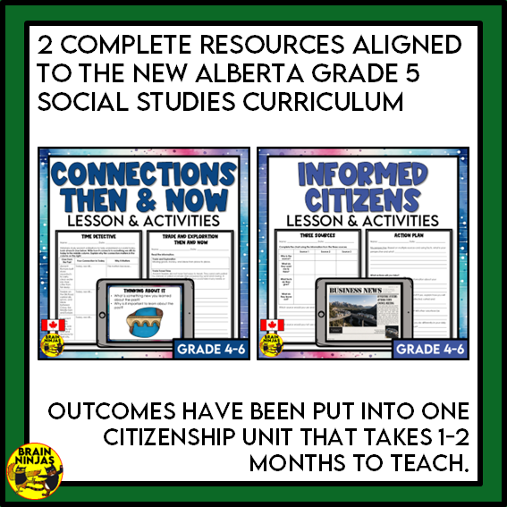 Grade 5 Alberta Social Studies Full Year of Lessons | Paper and Digital