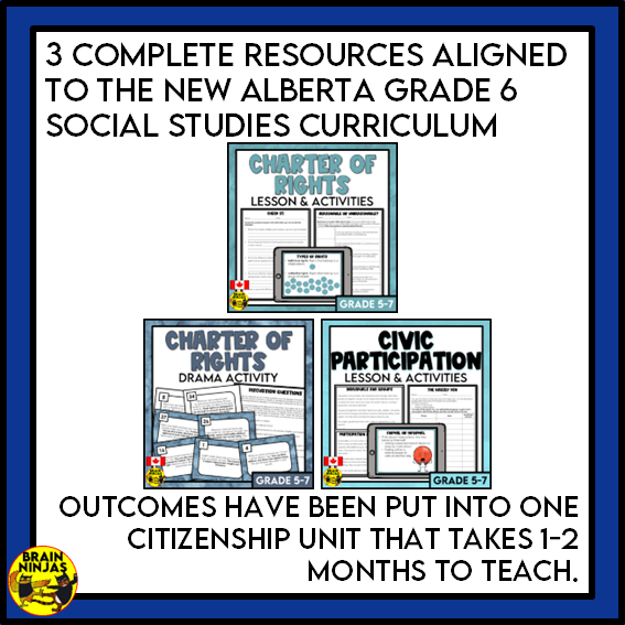 Grade 6 Alberta Social Studies Full Year of Lessons and Activities | Paper and Digital