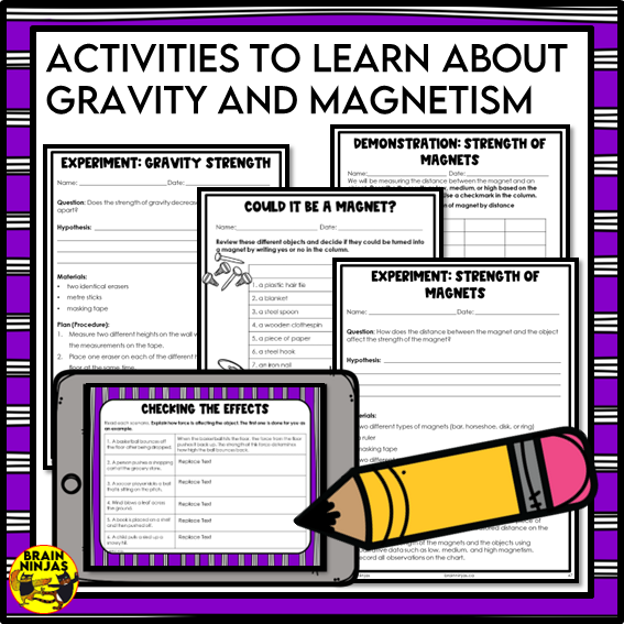 Gravity and Magnetism Lessons and Activities About Non-Contact Forces | Paper and Digital