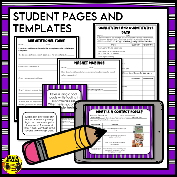 Gravity and Magnetism Lessons and Activities About Non-Contact Forces | Paper and Digital