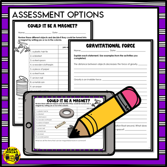 Gravity and Magnetism Lessons and Activities About Non-Contact Forces | Paper and Digital