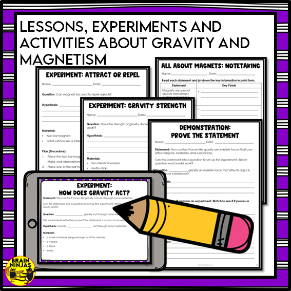 Gravity and Magnetism Lessons and Activities About Non-Contact Forces | Paper and Digital