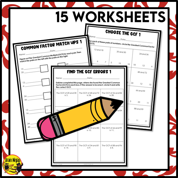 Greatest Common Factors within 100 Math Worksheets | Paper | Grade 4