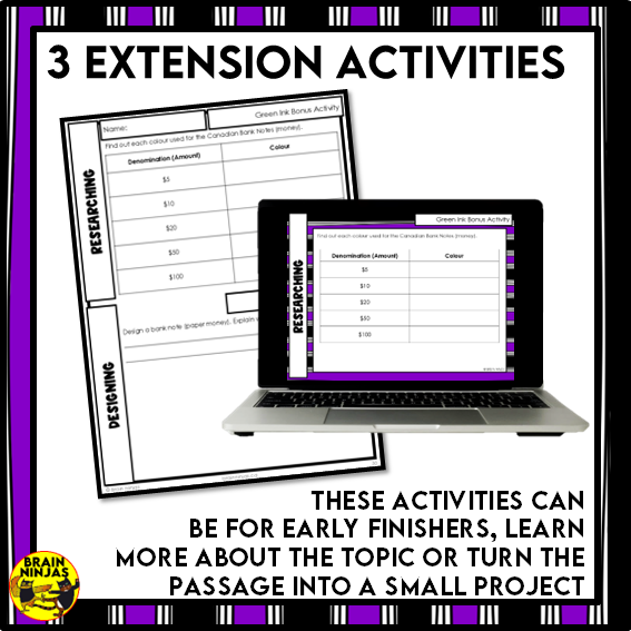 Green Ink Reading Comprehension Activities | Paper and Digital