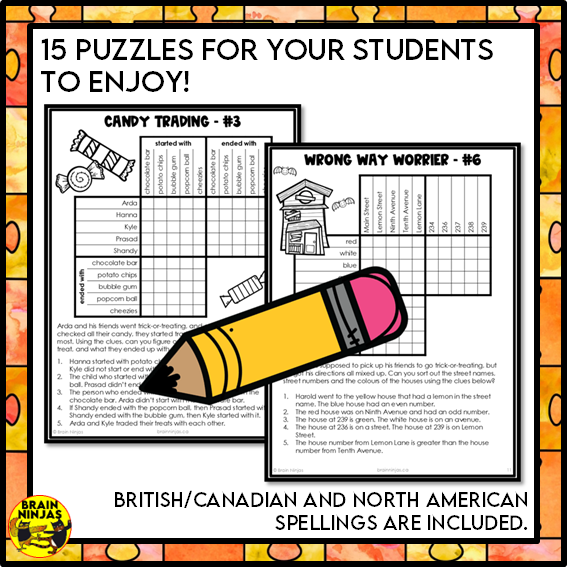 Halloween Logic Puzzles | Paper and Digital