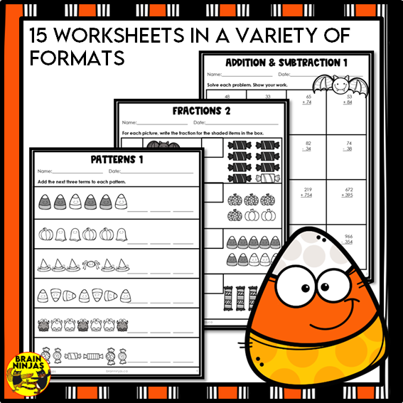 Halloween Math Worksheets Numbers to 1000 Paper