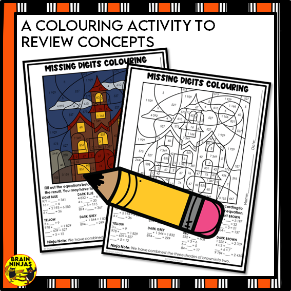 Halloween Math Worksheets Numbers to 10 000
