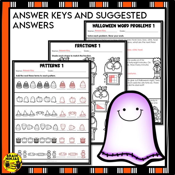 Halloween Math Worksheets Numbers to 1000 Paper