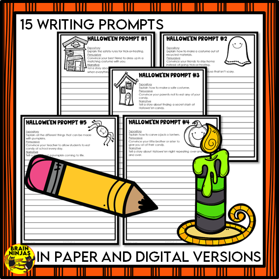 Halloween Reading, Writing and Puzzle Activities | Paper and Digital