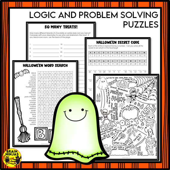 Halloween Reading, Writing and Puzzle Activities | Paper and Digital