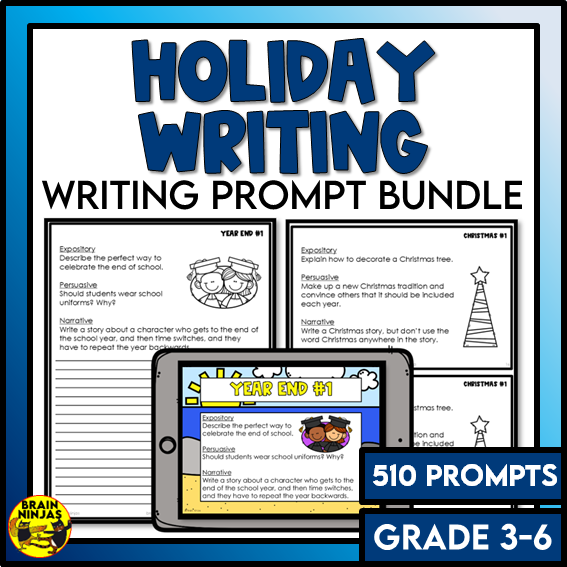 Daily Writing Prompts Holiday Bundle | Paper and Digital