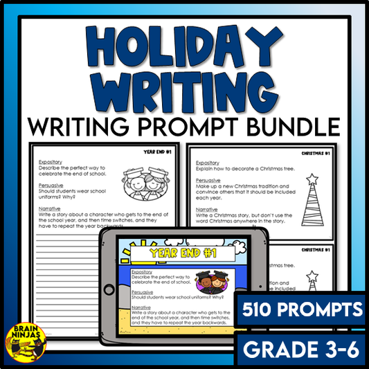 Daily Writing Prompts Holiday Bundle | Paper and Digital