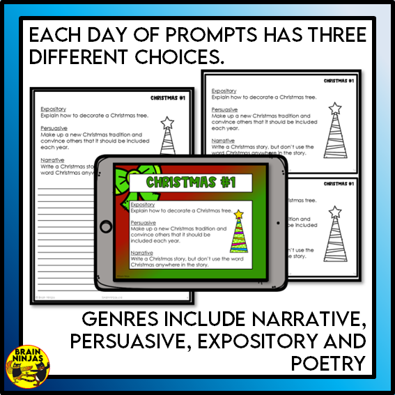 Daily Writing Prompts Holiday Bundle | Paper and Digital