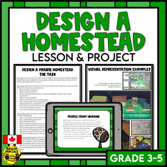 Design A Prairie Homestead Colonists in Early Canada Project Based Learning | Paper and Digital