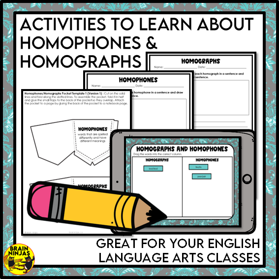 Homophones and Homographs Lessons and Activities | Paper and Digital