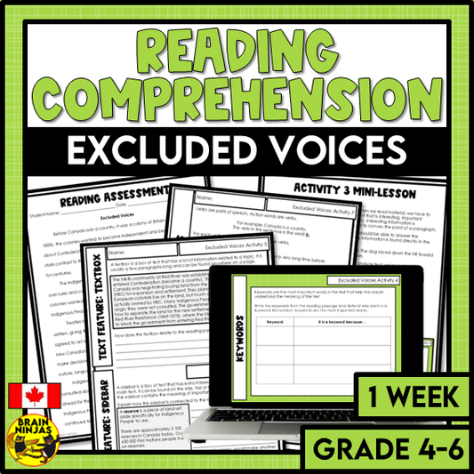 Excluded Indigenous Voices Confederation Reading Comprehension Activities | Paper and Digital