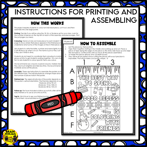 Winter Collaborative Poster for Indoor Recess or a Snowy Day | Paper
