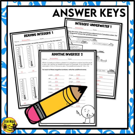 Worksheets Math Introducing Introducing Integers Math Worksheets | Paper | Grade 6 – brainninjas