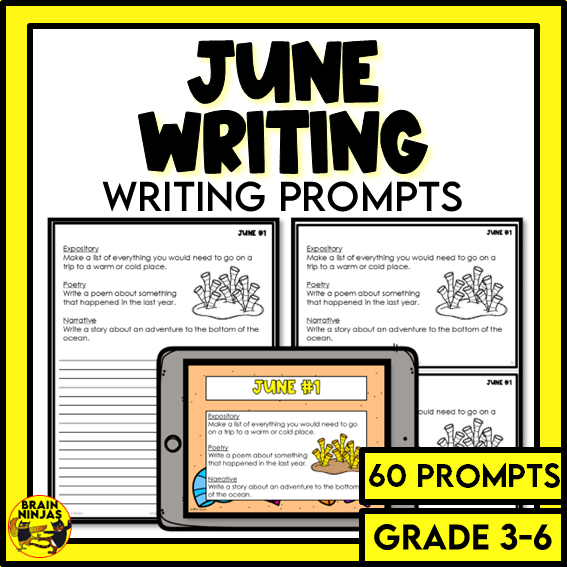 June Monthly Writing Prompts | Paper and Digital