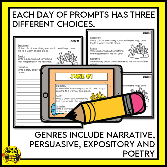 June Monthly Writing Prompts | Paper and Digital