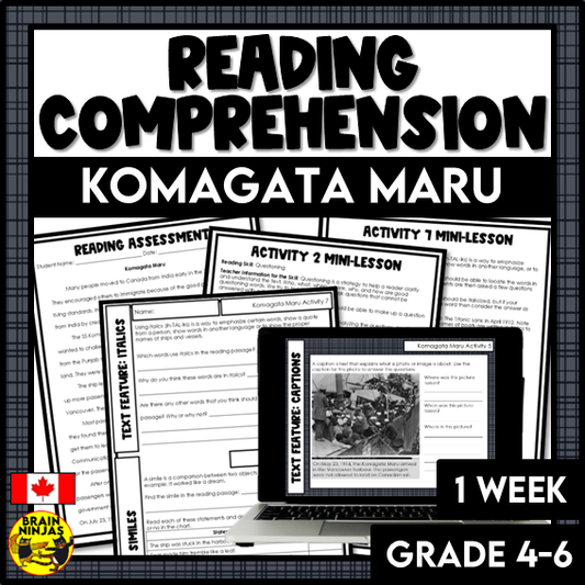 Komagata Maru Reading Comprehension Activities | Paper and Digital