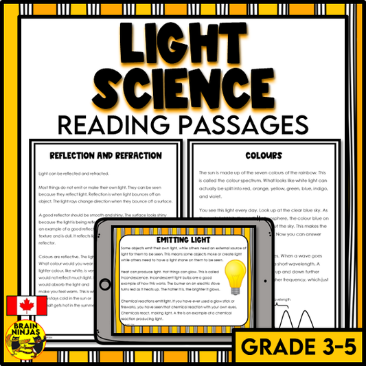 Light Science Reading Passages | Paper and Digital