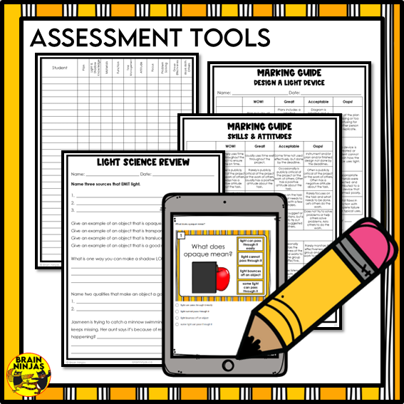 Light Science and Shadows Unit Lessons and Activities | Paper and Digital